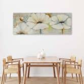 Leinwandbild, Drei Blumen und eine Knospe 