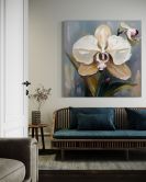 Leinwandbild Gemalte Orchidee Blume 
