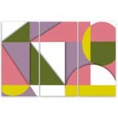 Leinwandbild 3 teilig, Geometrische Abstraktionsformen 