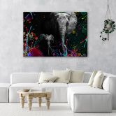 Leinwandbild, Elefant Bunte Abstrakt 