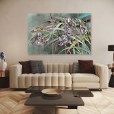 Leinwandbild 5 teilig, Iris Blumen im Wind 