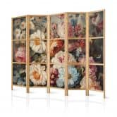 Japanischer Paravent, Raumteiler freistehend, Trennwand - Scent of Nature in Pastel Colors 