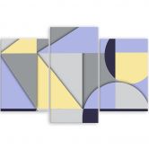 Leinwandbild 3 teilig, Geometrische Abstraktionsformen 