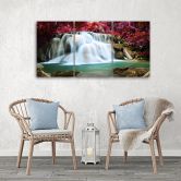 Leinwandbild 3-teilig, Wasserfall Wald Berg 