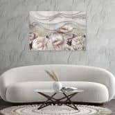 Canvasbillede, Beige blomster i blomst 3D 