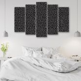 5-delige canvasprint, luipaardpatroon met luipaardbont 