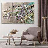 Leinwandbild 3 teilig, Iris Blumen im Wind 