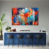 Canvas print 3-delig, oranje handverpakt 
