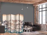 Paravent, Raumteiler freistehend, Trennwand - Turbulent Ocean , 5-teilig - 225x172 cm 