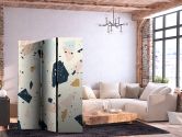 Paravent, Raumteiler freistehend, Trennwand - Terrazzo with Large - Scaled Stones in Subdued Colors 