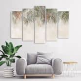 Leinwandbild 5 teilig, Palmenblätter 