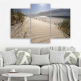 Leinwandbild 3-teilig, Strand Meer Dünen Natur 