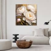 Leinwandbild, an der Wand Pfingstrosen handgemalt 