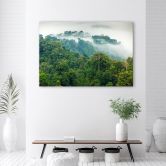 Leinwandbild, Wald im Nebel Landschaft 