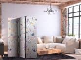 Paravent, Raumteiler freistehend, Trennwand - Terrazzo in Confetti Style - Violet-Pink - Colorful Pattern 