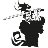 Wandtattoo Kämpfender Samurai 