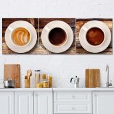 Leinwandbild 3-teilig, Kaffeetassen 