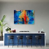 Leinwandbild, Bunte Abstraktion handgemalt 