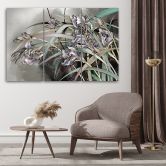 Leinwandbild 3 teilig, Iris Blumen im Wind 