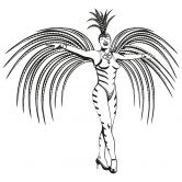 Wandtattoo Revue Girl - 128x120 cm 