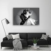 Tableau sur toile, Amour de couple abstrait café et lait 