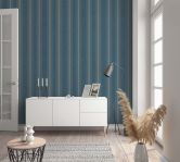 Vliestapete Streifen Klassisch, Romantisch, Opulent in Blau  