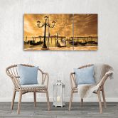 Leinwandbild 3-teilig, Venedig Gondel Italien 