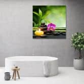 Leinwandbild, Kerzen Blumen Orchidee Wellness 