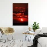 Canvasbillede, Rød solnedgang 