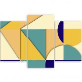 Leinwandbild 3 teilig, Geometrische Abstraktionsformen 