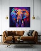 Leinwandbild Elefant Tiere Farbig 