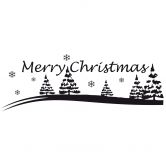 Wandtattoo Merry Christmas Winterlandschaft 