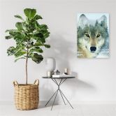 Leinwandbild, Wolf in einem Wald Hintergrund 