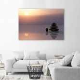 Leinwandbild, Zen-Steine am Meer 