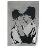 Fototapete, Banksy Küssende Polizisten Graffiti 
