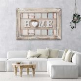 Leinwandbild, Aufschrift Home Herz Vintage Stil 