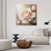 Leinwandbild, Handgemalte Rose 