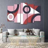 Leinwandbild 5 teilig, Geometrische Abstraktionsformen 