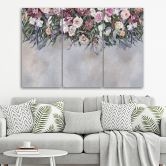 Leinwandbild 3 teilig, Blumen überwachsen 