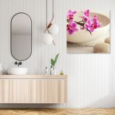 Leinwandbild, Rosa Orchideen Vase 