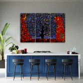 Leinwandbild 3 teilig, Blauer Baum des Lebens Abstraktion 