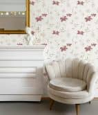 Papiertapete Floral Romantisch in Weiß  
