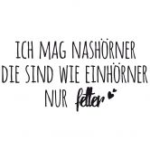 Wandtattoo Ich mag Nashörner... 