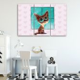 Leinwandbild 3-teilig, Kleine Katze 