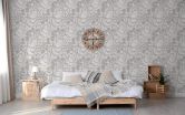 Vliestapete Ornamental Klassisch in Greige , Lounge 