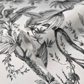 Vliestapete mit Pflanzen im Dschungel-Style weiß, schwarz Floral 