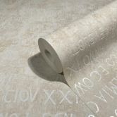 Vliestapete mit Buchstaben und Zahlen beige Grafisch 