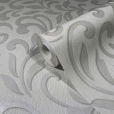 Vliestapete mit abstraktem Blattmotiv und linierter Struktur grau, pearl Grafisch 