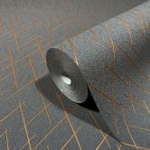 Vliestapete mit geometrischen Rauten anthrazit Grafisch 