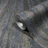 Vliestapete in leicht glänzender Streifenoptik anthrazit, bronze Grafisch 